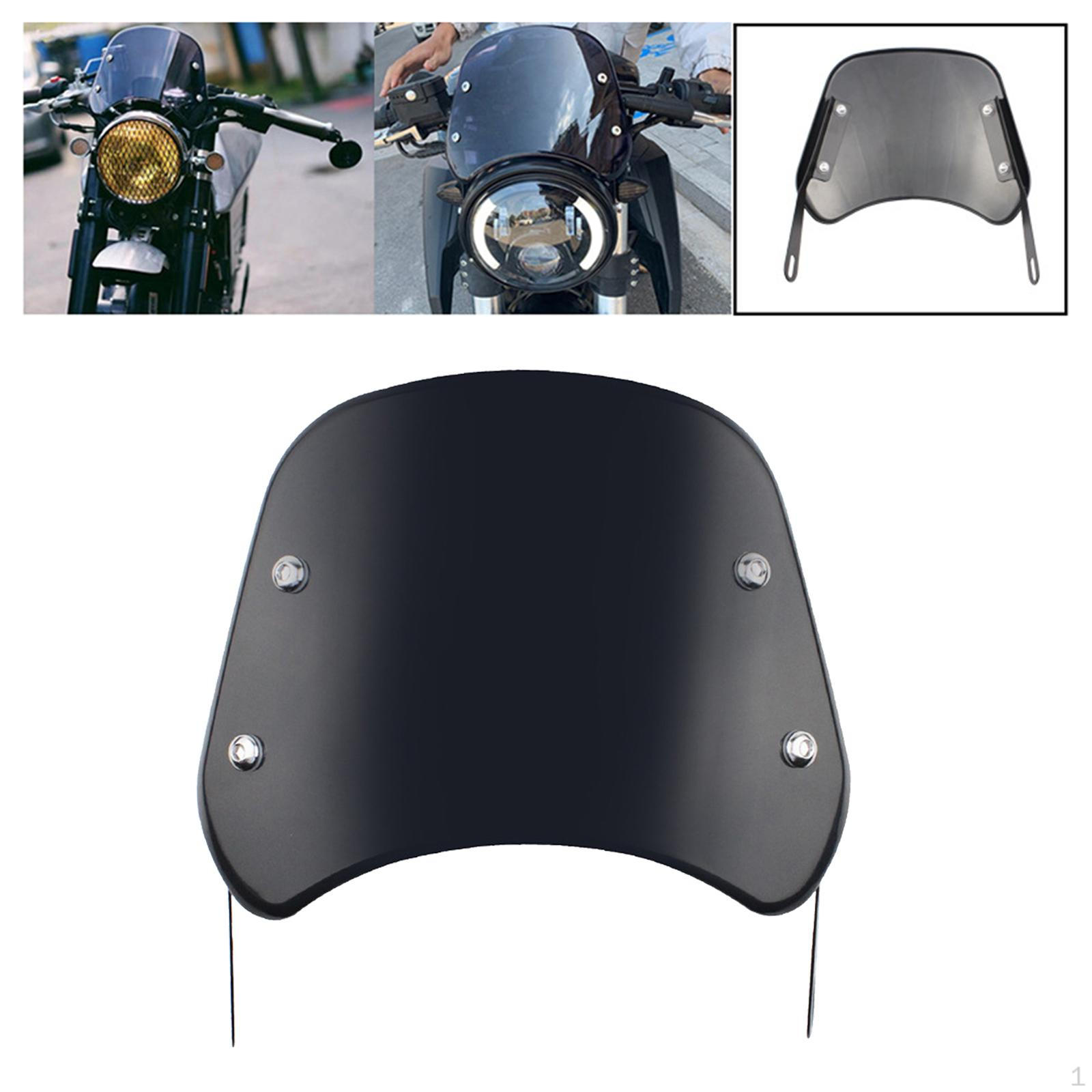 

5-7 Inch Motorcycle Front Windshield Wind Deflector Compact Universal Spare accessories Black