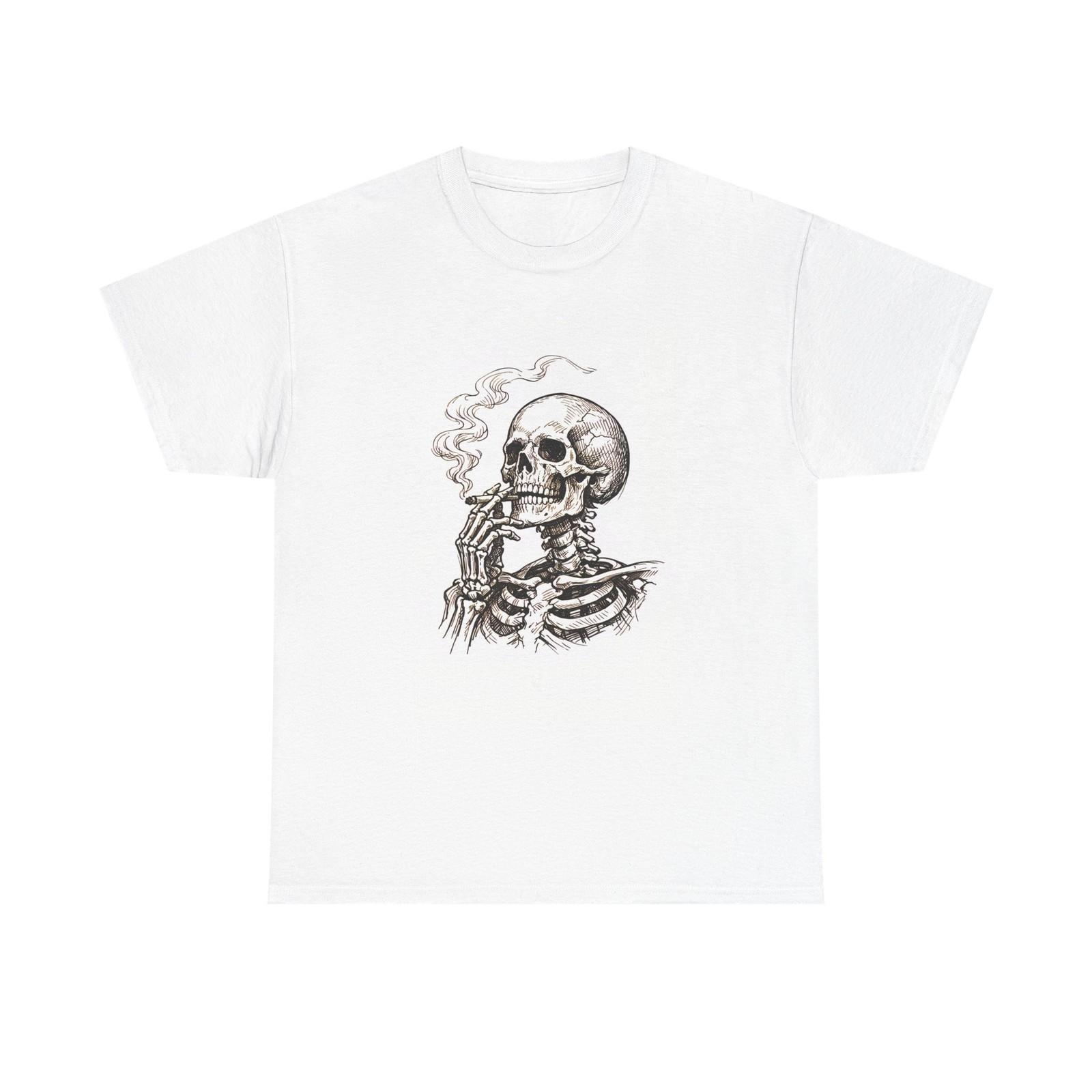 Smoking Skeleton Tee | Skull Smoking Graphic Tee S