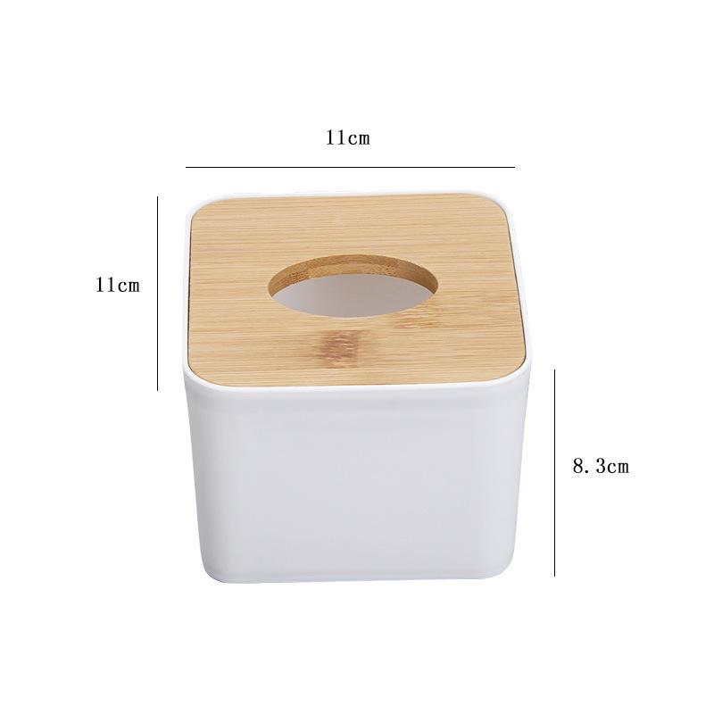 Nordic Bamboo Cover Tissue Box for Bedroom, Living Room, Hotel - Creative Desktop Napkin Storage with LOGO