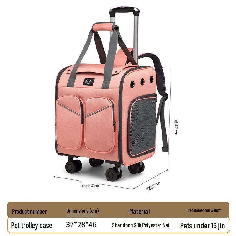 New Wheeled Breathable Cat Carrier Backpack - Portable Double Shoulder Pet Carrier