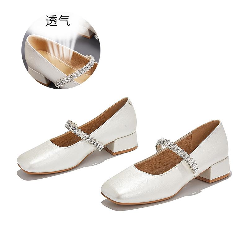 

Square head Mary Jane shoes women s 2025 summer new casual versatile one-pedal women s shoes French stunning fashion shoes 40