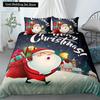 Merry Christmas King Queen Duvet Red Cartoon Santa Car Animals Bedding Set for Children Boy Girl Happy Holiday Theme Quilt Cover