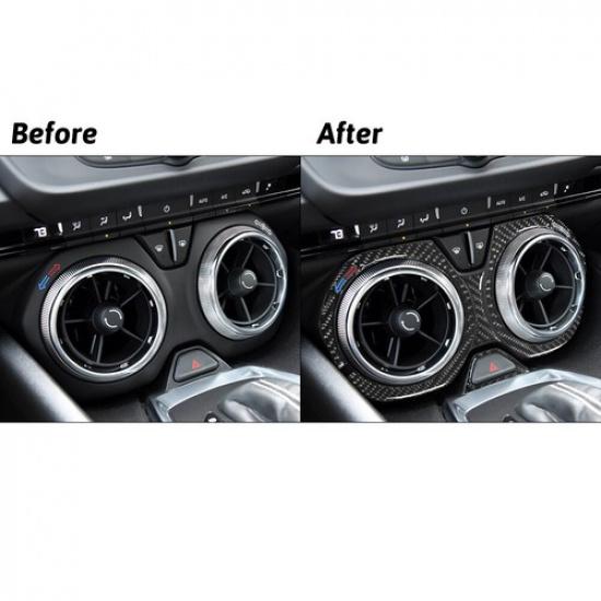 For Chevrolet Camaro Carbon Fiber Interior Center Air Vent Outlet Cover Trim