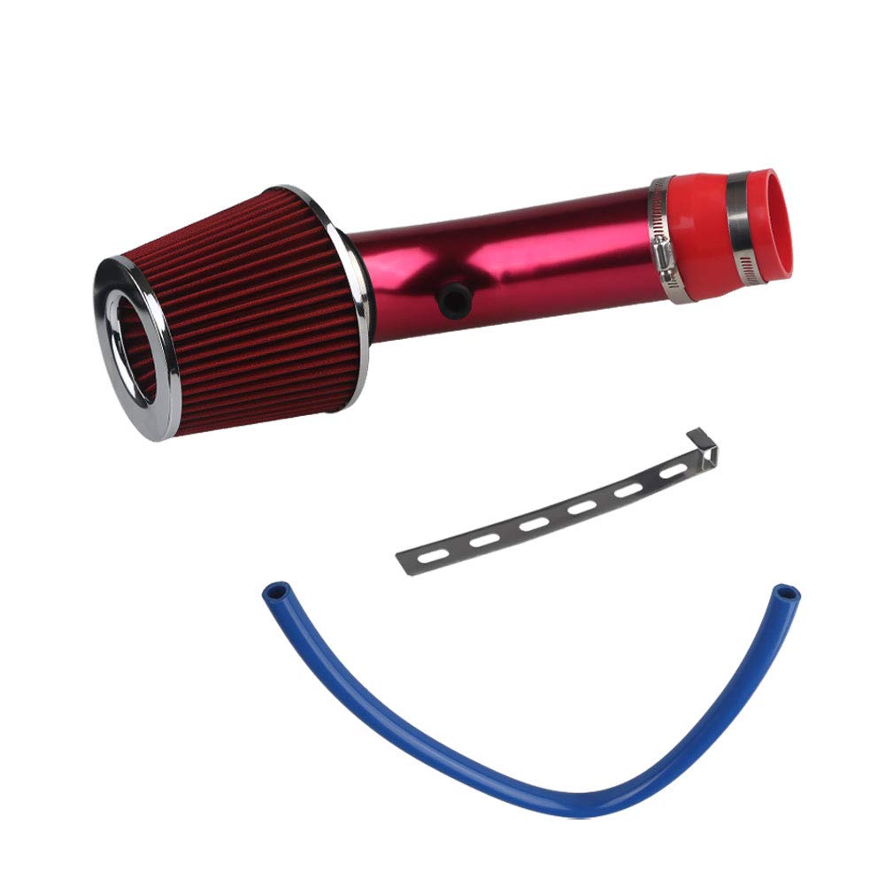 ADPOW 76mm Car Air Intake Pipe, Aluminum Compact Cold Air Intake Hose, Air Cleaner Replacement Accessory, 3-inch, for Turbocharged Vehicles