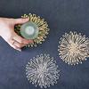 Chilewich Bloom Coasters, Set of 6, Gilded, In Exclusive Packaging