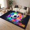 Alfombra de Terciopelo de Cristal Suave con Temática de Fútbol Impresión Personalizada de Nombre y Texto Alfombra de Suelo Antideslizante para Dormitorio Sala de Estar