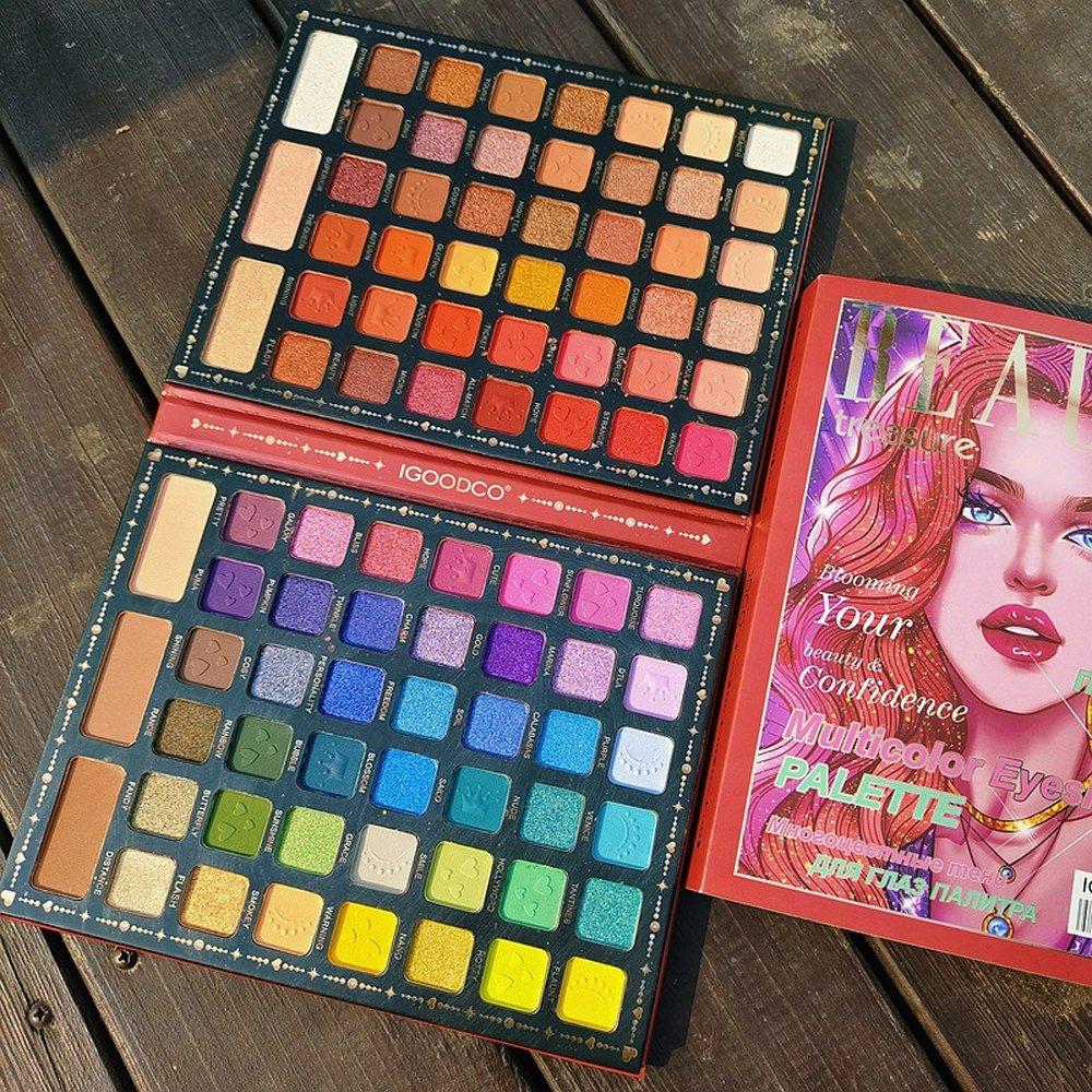 

Палетка глиттеров 90 цветов Power Makeup Матовый Водостойкий Набор Стойкие Мерцающие Тени для Век Инструмент