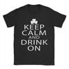 Keep Calm and Drink On  St Partricks Day Shamrock TShirts Unisex  Novelty Tee Shirt O Neck Short Sleeve T Shirts Unique Clothes