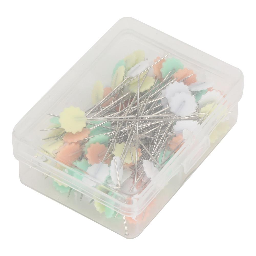 200pcs Multicolor Straight Pins Flower Head Craft Positioning Pins Quilting Pins  For Crafting
