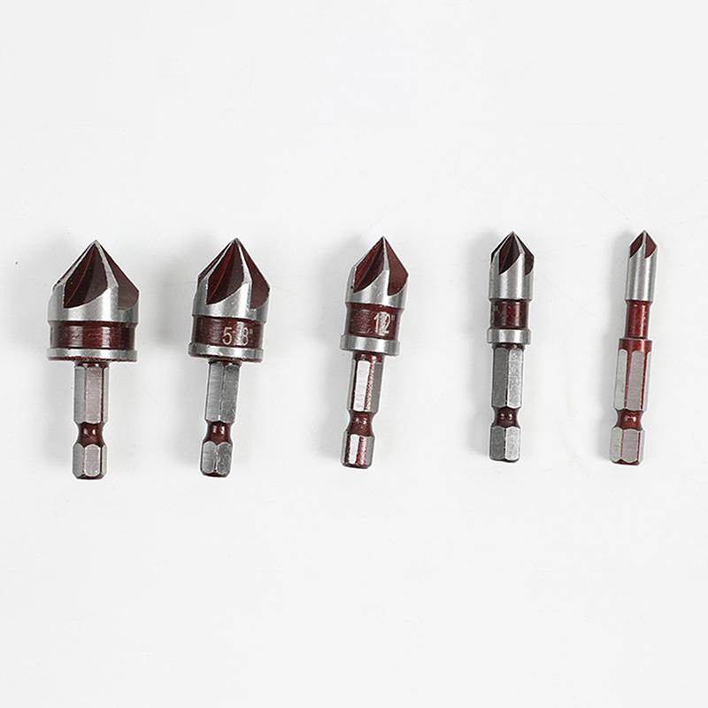 Hole Opener Chamfer Drill Bit Hex Shank Woodworking Chamfering Tool 82Celsiusountersink Precise Multi-Size Countersink Bits