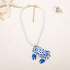 Polka Dot Enamel Crab Pendant Necklace Weave Rope Ocean Style Clavicle Chain  Girls