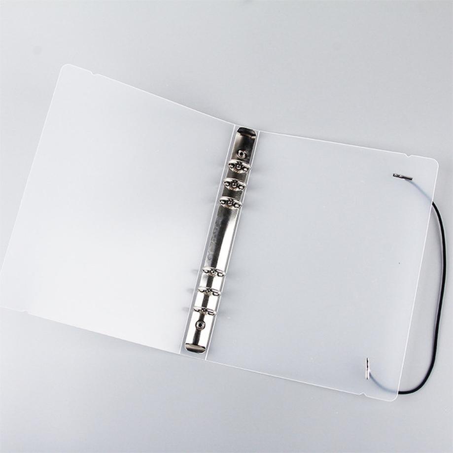 1 Pcs A4A5A6 Creative Frosted Semi Transparent PP Strap Loose Leaf Notebook Book Clip Notebook Shell