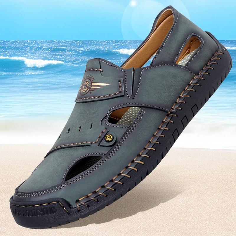 Summer Men Sandals Beach Slippers Trekking Casual Fashion Fishing Comfortable Classic Roman Hiking Climbing Outdoor Leather