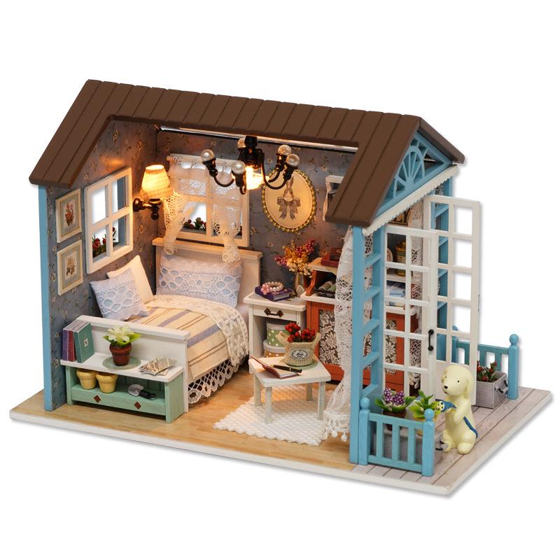 Zhiquwu DIY Forest Blue Time House with Dust Cover - Upgraded Version