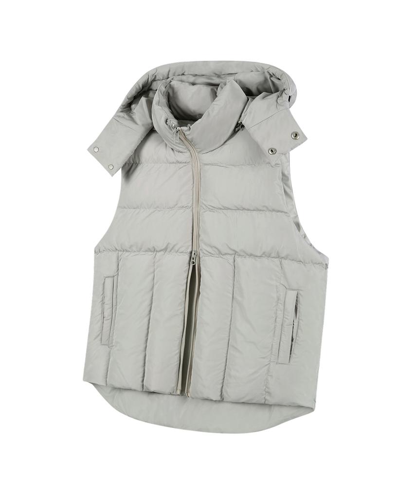 Standarderror 87-Stan022 Essential 2-Way Detachable Hooded Padded Vest Khaki Grey