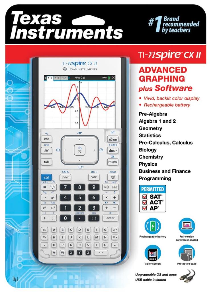 Texas Instruments CX II Color Graphing Calculator with Student Software TI-Nspire (PC/Mac)