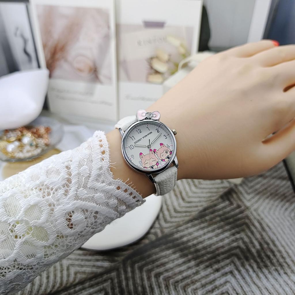 New Kids Cartoon Quartz Watch Cute Girls Life‑Waterproof Luminous Student Daily Wristwatch