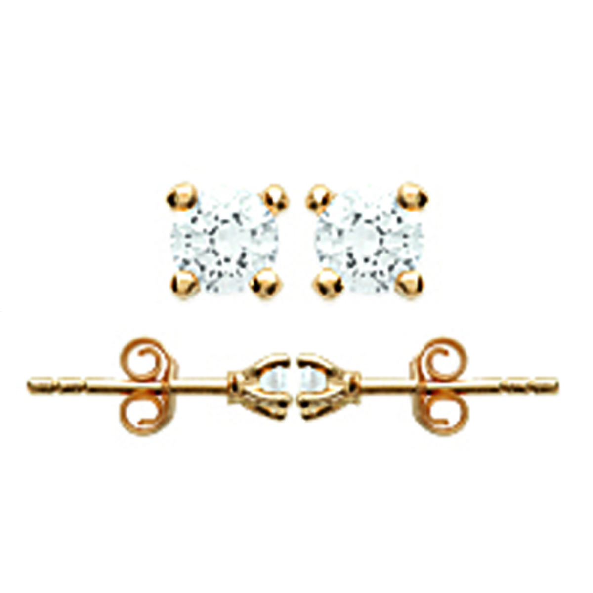 

Les Trésors De Lily [L3949] - Позолоченные серьги Essentiel белое золото - 3 мм