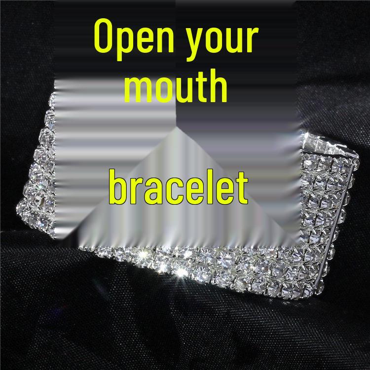 Koreanischer Stil Funkelndes Strass Brautarmreif: Vierreihiges elastisches Kristallarmband