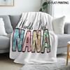 Worlds Best Nana Flannel Throw Blanket Floral Letter Print Soft Sherpa Blanket Gift For Grandma Home Decor