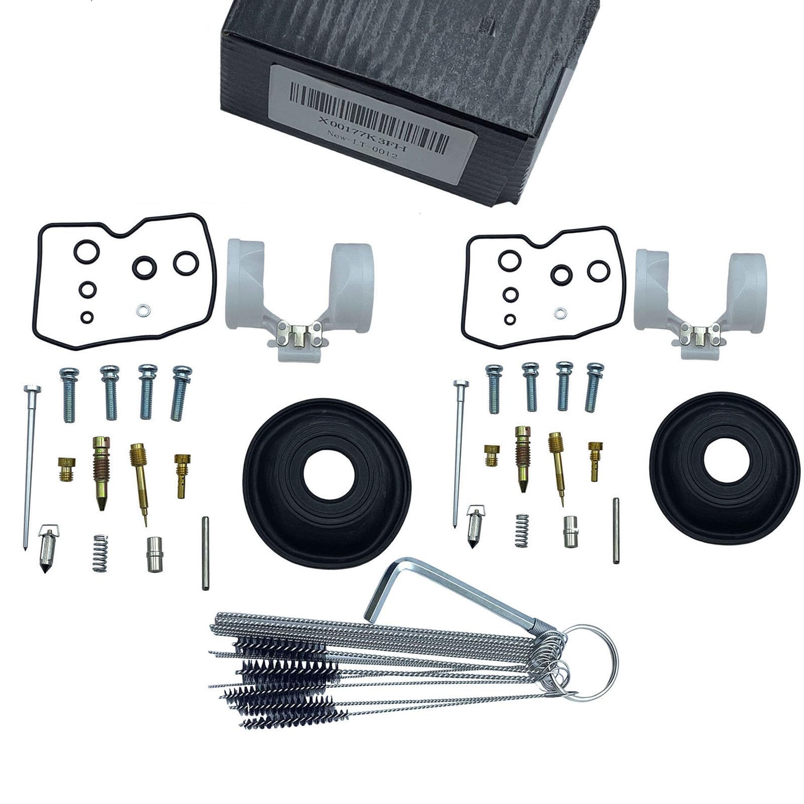 

LandTank EL250 Carburetor Rebuild Kit, Suitable for 1988-1997 KPS EL250 Eliminator ZL250LX Keihin CVK30 Carburetor (Set of 2)