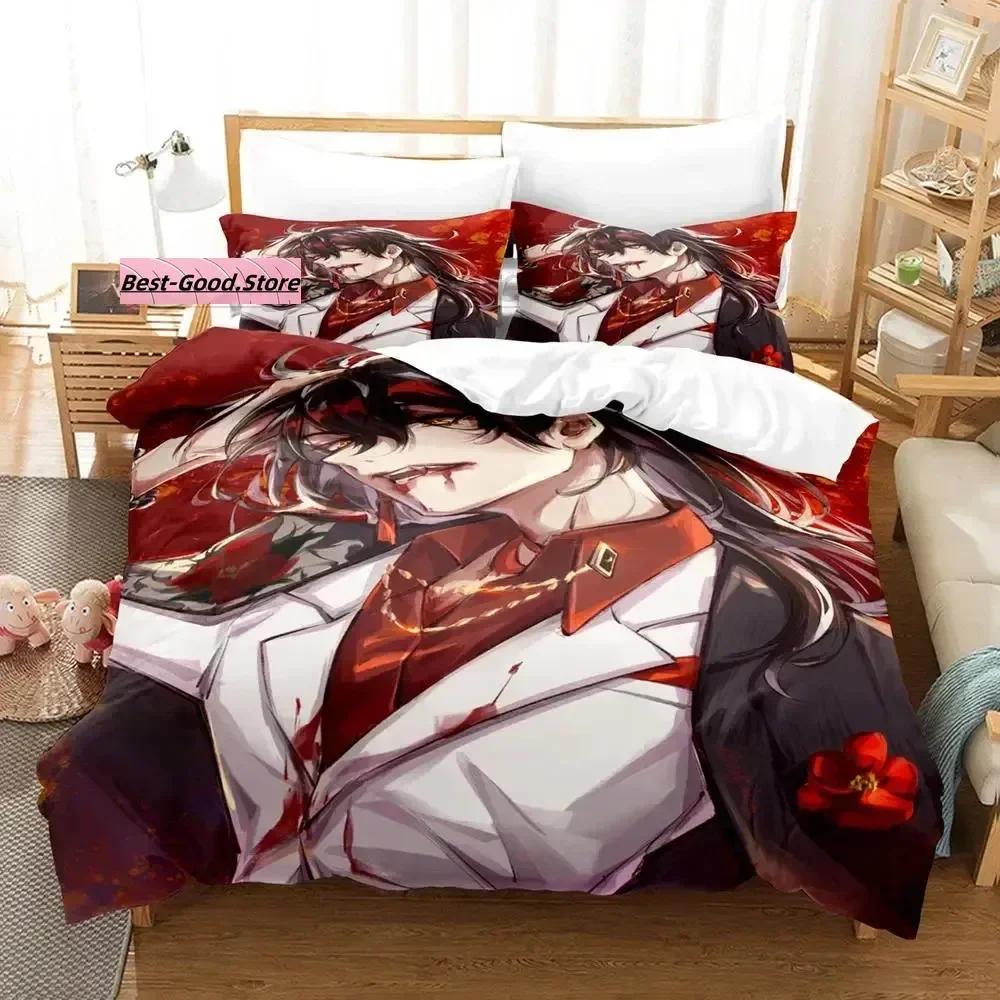 

Hololive vox Akuma Printed Bed Set Duvet Cover Pillowcase Bedding Set Bed Linen Sheet Quilt Cover Full Queen King Size 135x200cm