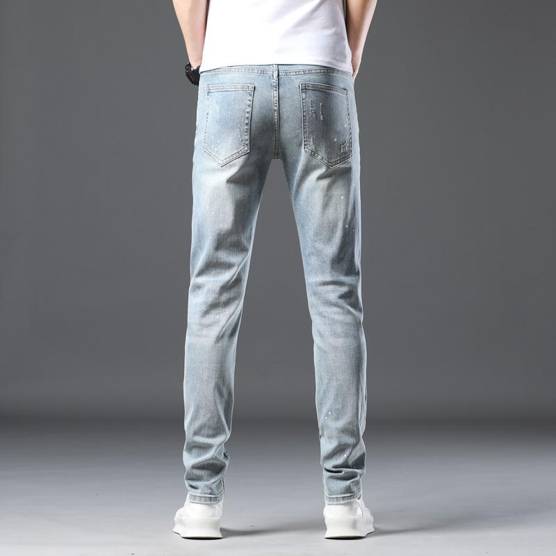 New Summer Jeans Slim Nine-point Stretch Casual Long Pants for Men