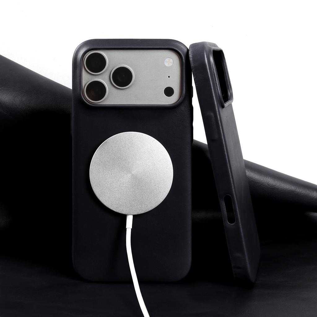 For Magsafe Case for iPhone16Pro Max 15 17 Pro Max 14 13 Retro Full Grain Cowhide Genuine Oil Wax Pattern Leather Magnetic Cover
