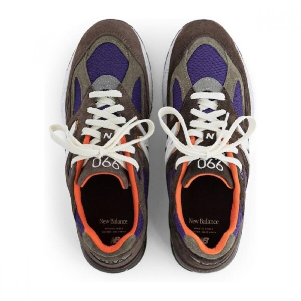 New Balance Brown Suede Purple Mesh Sneakers M990br2 Brown