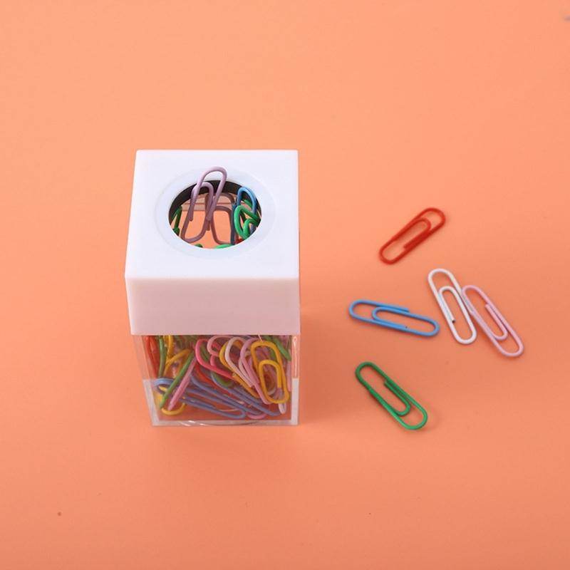 Square Magnetic Paperclip Holder Office Desk Accessories Magnetic Desk Organizer
