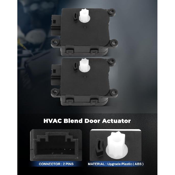 LUJUNTEC 2PCS Blend Door Actuator Replaces 604-037 Replacement for Dodge Nitro 2007-2011 for Jeep Liberty 2008-2012, Air Door Actuator, HVAC Blend