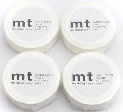 Kamoi Kakoshi Masking Tape Mt Matte 15mm Wide X Set of MT01P208R White, 7m, 4,