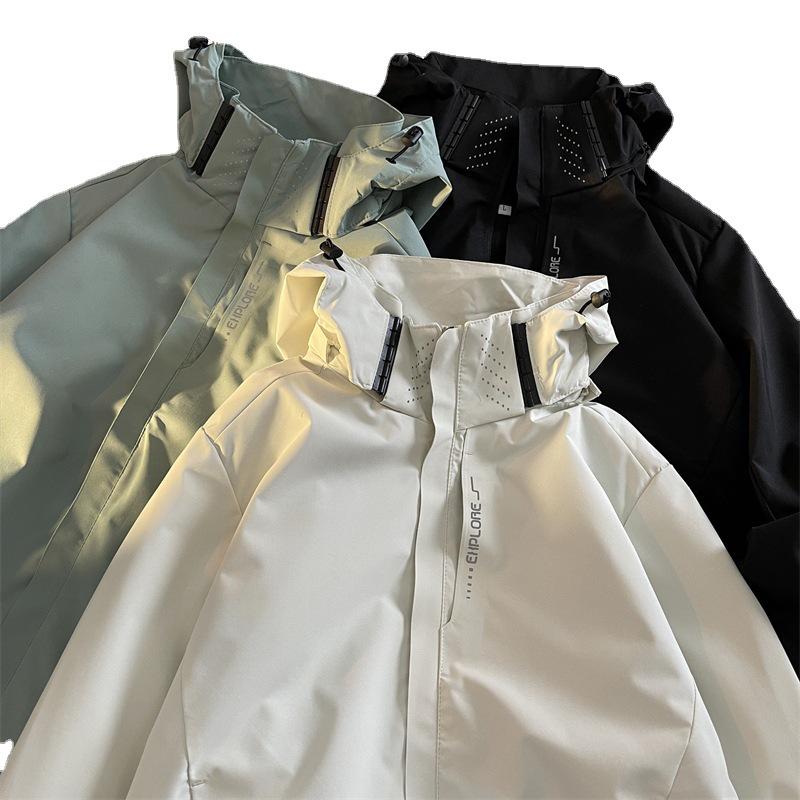 Men's American-Style Vintage Cityboy Functional 3-in-1 Workwear Jacket in Solid Color