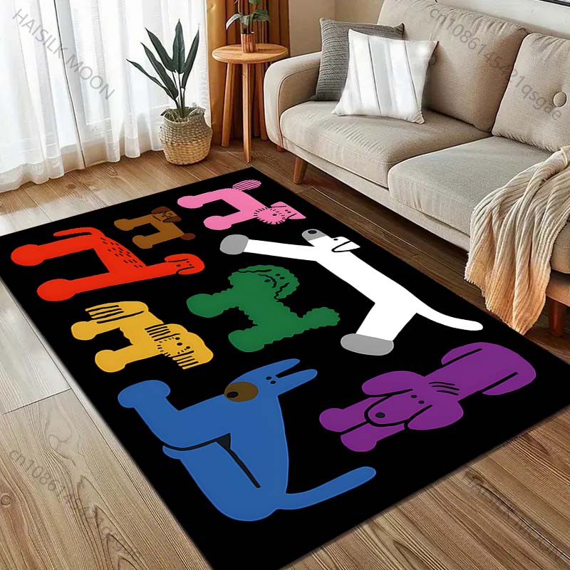 Cartoon Dog Art Print Carpet for Living Room Bedroom Bedside Sofa Floor Mat Modern Home Decor Aisle Corridor Area Rug