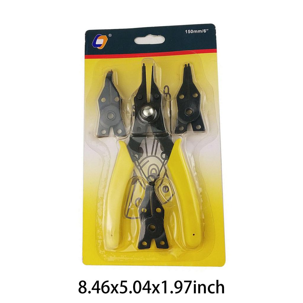 4 In 1 Heavy Duty Snap Ring Pliers Anti-Slip Steel Snapper Clamp Set C Clip Circlip Lock Ring Removal Tool for Narrow Space