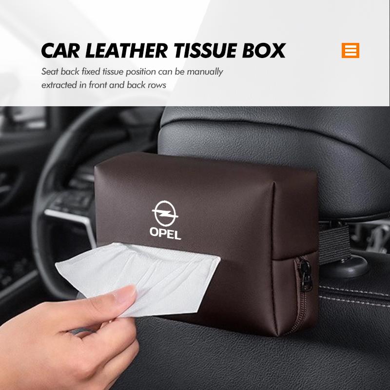 Car Tissue Box Car Seat Back Tissue Hanging Storage Bag For Opel Vectra Zafira Meriva Mokka Grandland Vivaro Antara MH8