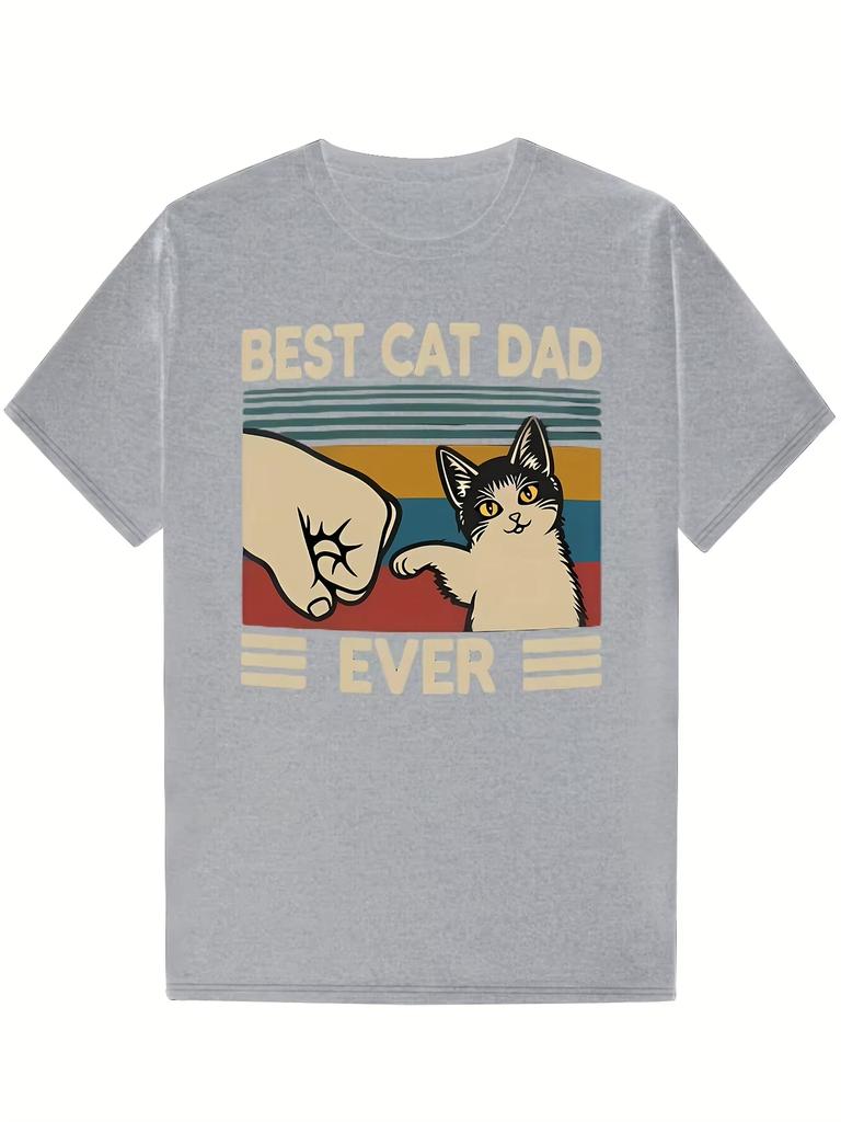 New 2026 Best Cat Dad Ever Cat Retro Vintage Bump Fit Cat Daddy Tshirt Mens Tshirt New 2026 Mens Graphic Tshirts