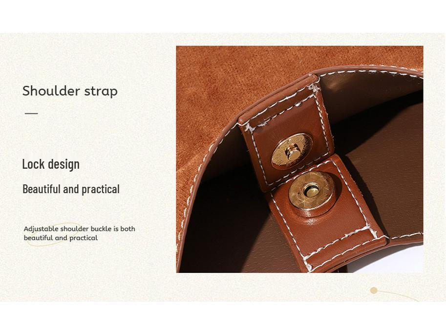 Geantă Tote Semilună Ecvestră Retro din Piele Suede - Geantă de Mână Trendy Tip Gogoașă pentru Subraț