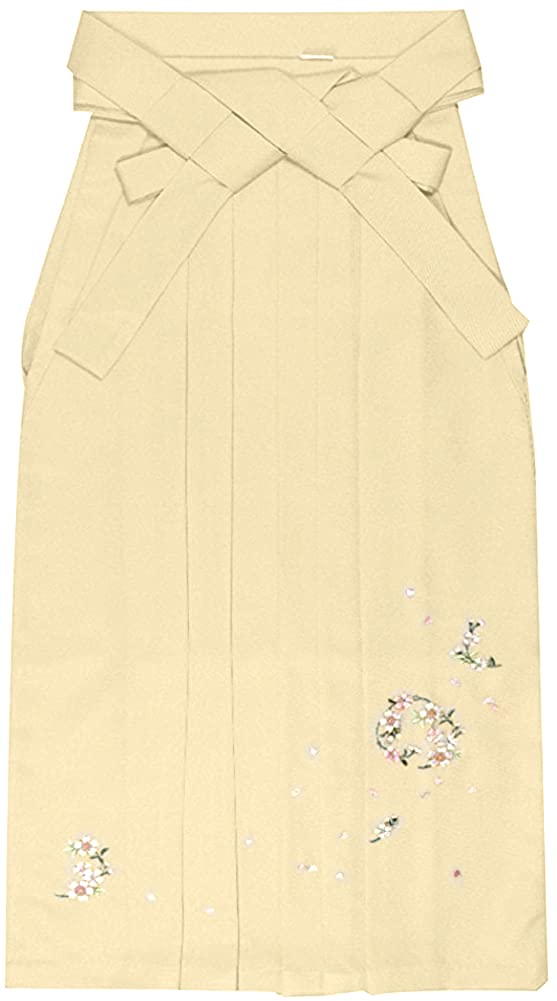 Hakama Embroidered Cherry Blossom Crown Rose Bouquet Cherry Blossom Snowstorm Ivory [KYOETSU] Women's (S, A)