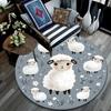 Cute Sheep Round Area Rug,Carpet Rug for Living Room Bedroom Sofa Playroom Decor,Non-slip Floor Mat