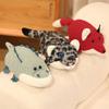 Cute Simulation Crocodile Snow Leopard Doll Plush Toy Lying Down Fox Doll Children Accompany Soothing Puppet
