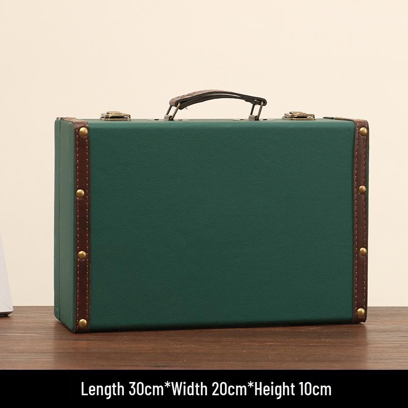 Vintage American Retro Leather-Wooden Suitcase Display and Photography Prop