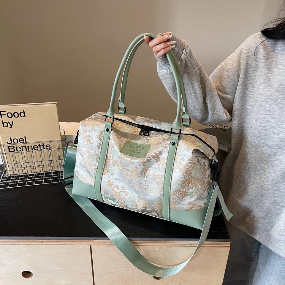 תיק נסיעות גדול בסגנון סיני: הפרדה רטוב/יבש, תיק צד קל משקל ותיק כושר