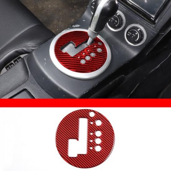 RHD Red Carbon Fiber Interior Gear Shift Panel Cover Trim For Nissan 350Z 03-06
