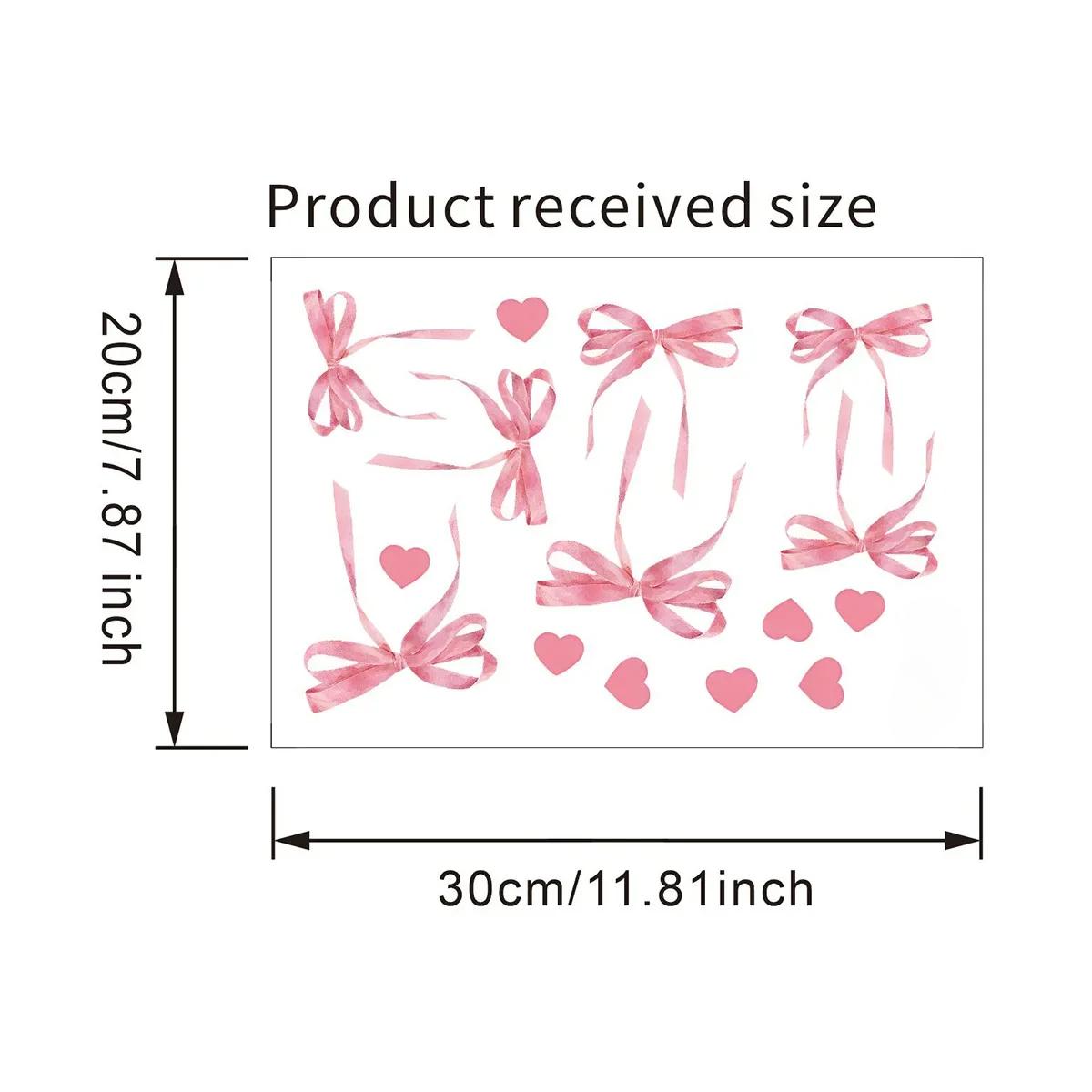 

1 шт. Розовый бант Любовь домашний декор наклейки шкаф наклейки девушка сердце спальня настенные наклейки украшения дома аксессуары 20x30cm