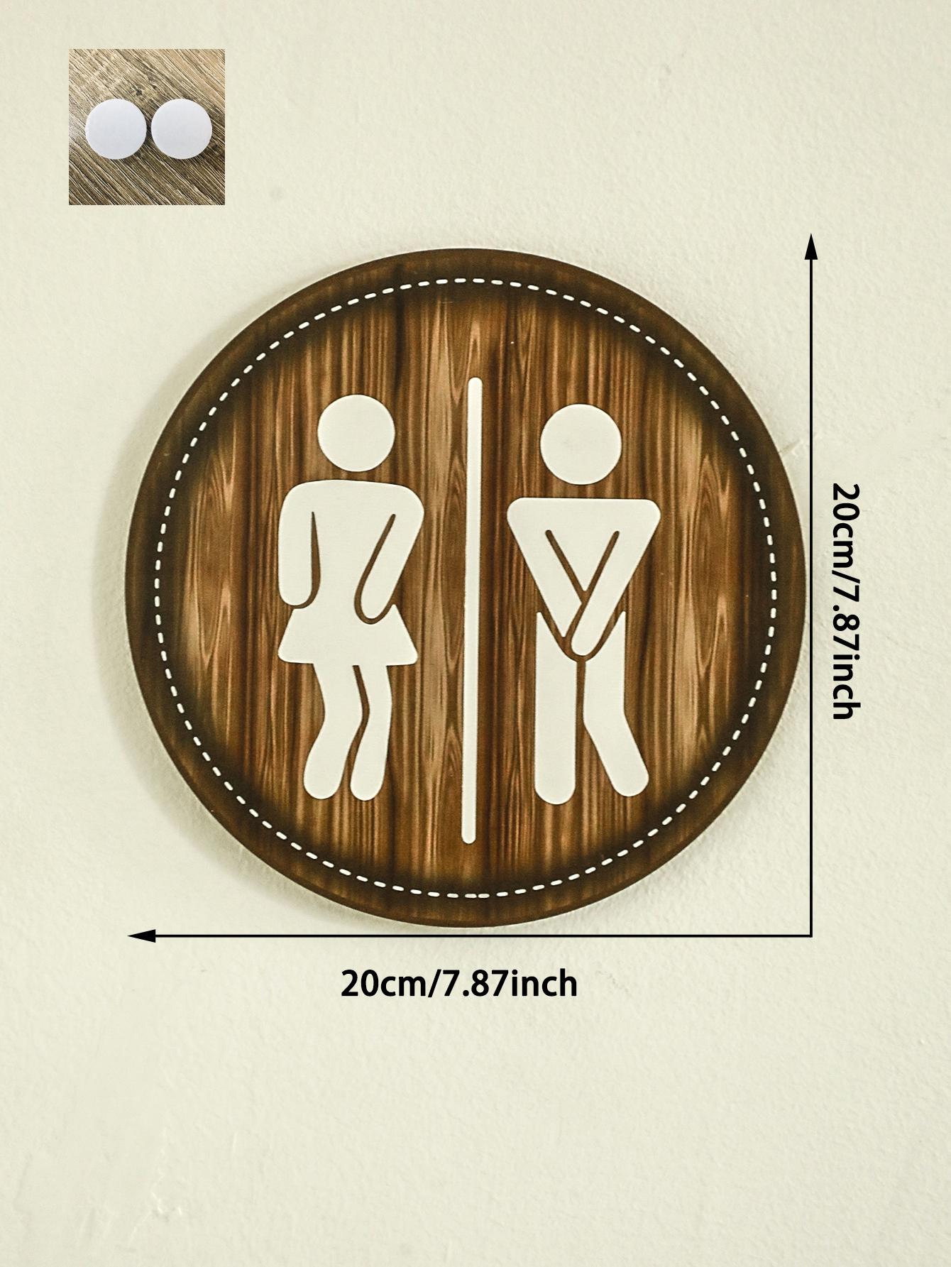 

Круглая табличка для туалета из макраме, настенный декор, символ для мужского и женского туалета, деревянный деревенский подвесной орнамент для туалета/домашнего декора