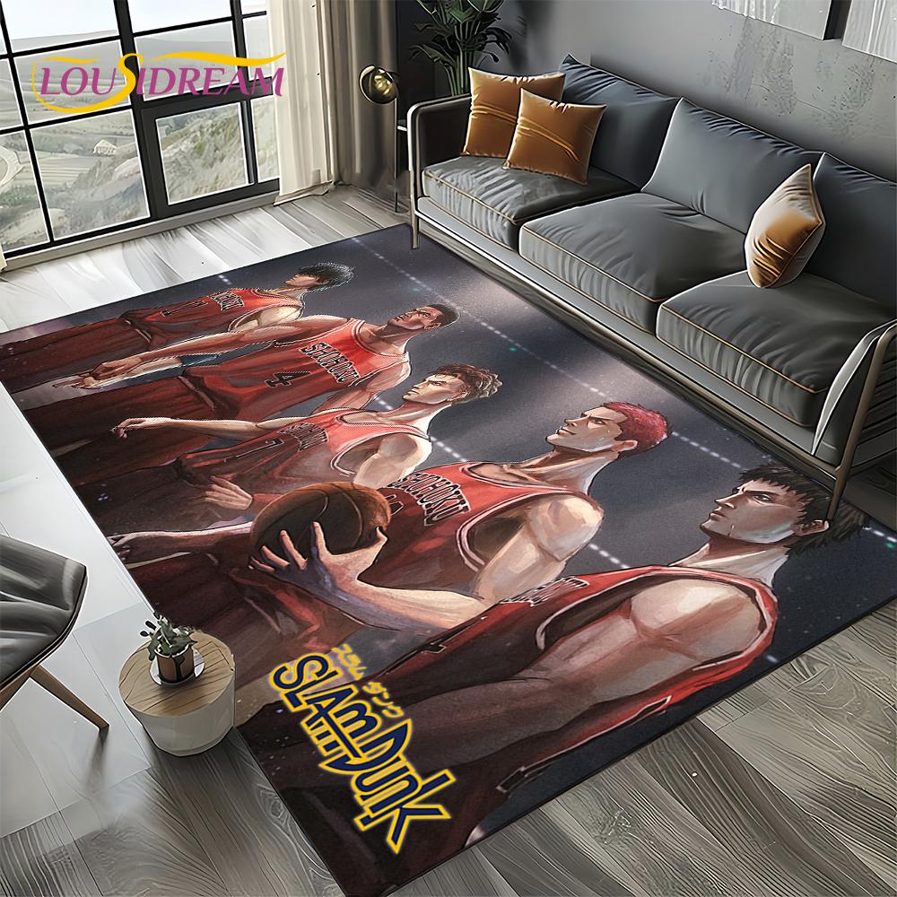 2025 New Cartoon Slam Dunk Anime Basketball Carpet Rug for Bedroom Living Room Home Sofa Decoration,kid Play Decor Floor Mat