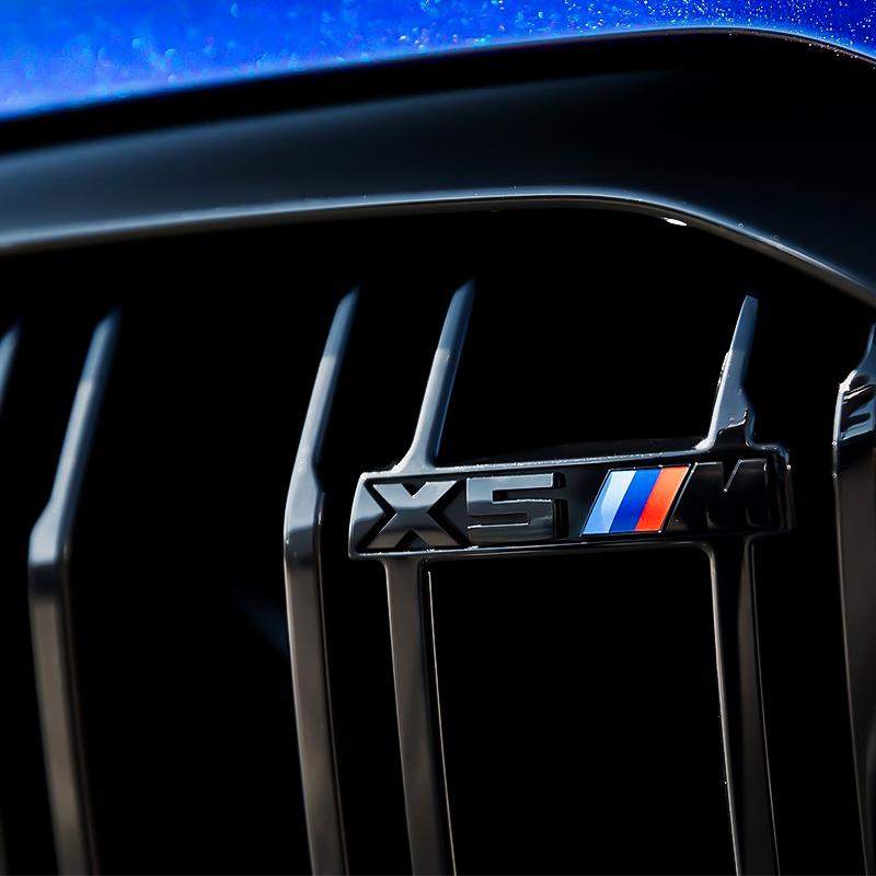 BLS1 For BMW M Power X5 X6 Front Grille Emblem X3 X4 Gloss Black White 3D ABS Logo X2 Performance Badge Auto Car Exterior Accessories