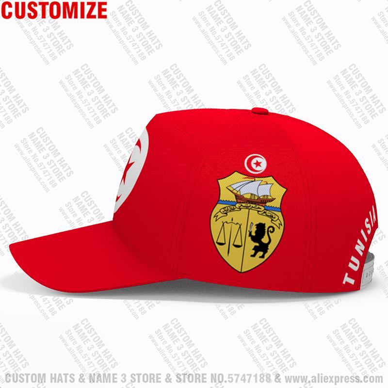 Tunisia Youth Diy Free Custom Name Number Tun Hat Nation Flag Tunisie Tn Islam Arabic Arab Tunisian Print Photo Baseball Cap