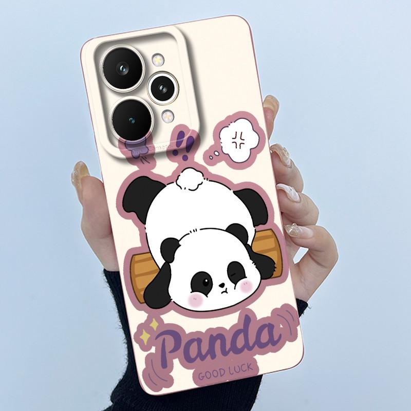 For Realme 15 Pro 5G Phone Case Cute Panda Girl Cats Liquid Silicone Soft Back Cover For Realme15 15Pro High Quality Phone Shell